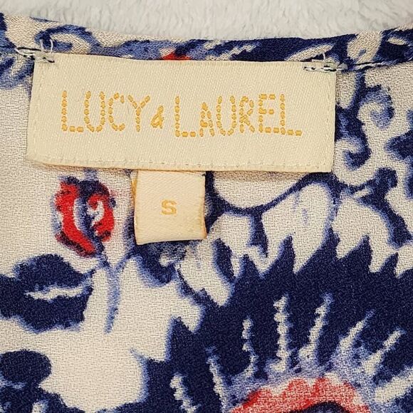 LUCY & LAUREL, Soft Hippie 70's Influenced Bohemian Tassle Tunic Tie Top, size S - Picture 7 of 9